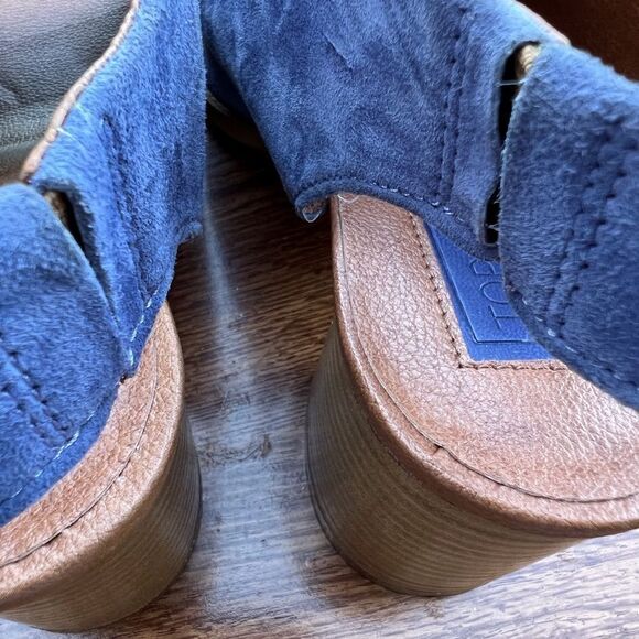 TOPSHOP Sandals Faux Suede Purple Block Heel New Condition Size 37 - Picture 8 of 11